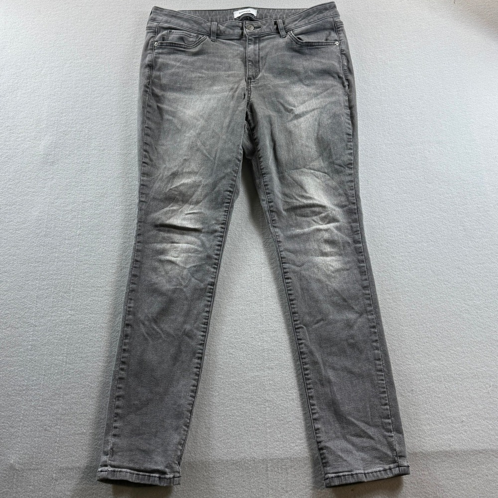 Sonoma Goods For Life Jeans Womens 12 Gray Skinny Stretch Faded Wash 34x30